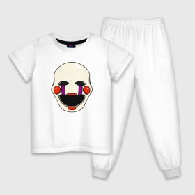 Детская пижама хлопок с принтом Puppet FNAF Марионетка в Новосибирске, 100% хлопок |  брюки и футболка прямого кроя, без карманов, на брюках мягкая резинка на поясе и по низу штанин
 | Тематика изображения на принте: fnaf | puppet | фнаф