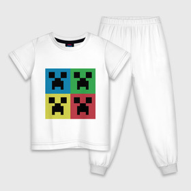 Детская пижама хлопок с принтом Minecraft в Новосибирске, 100% хлопок |  брюки и футболка прямого кроя, без карманов, на брюках мягкая резинка на поясе и по низу штанин
 | boom | media | minecraft | игры | компьютерные игры | майнкрафт