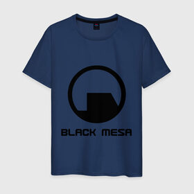 Мужская футболка хлопок с принтом Black mesa в Новосибирске, 100% хлопок | прямой крой, круглый вырез горловины, длина до линии бедер, слегка спущенное плечо. | black mesa | half life | игра | халф лайф