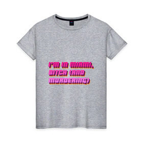 Женская футболка хлопок с принтом I`m in Miami, bitch в Новосибирске, 100% хлопок | прямой крой, круглый вырез горловины, длина до линии бедер, слегка спущенное плечо | Тематика изображения на принте: hotline miami