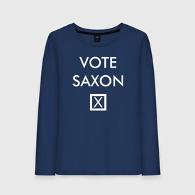 Женский лонгслив хлопок с принтом Vote Saxon в Новосибирске, 100% хлопок |  | vote saxon doctor who доктор кто саксон голос