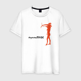 Мужская футболка хлопок с принтом Depeche Mode в Новосибирске, 100% хлопок | прямой крой, круглый вырез горловины, длина до линии бедер, слегка спущенное плечо. | 