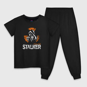 Детская пижама хлопок с принтом Stalker в Новосибирске, 100% хлопок |  брюки и футболка прямого кроя, без карманов, на брюках мягкая резинка на поясе и по низу штанин
 | shooter | stalker | радиация | шутер
