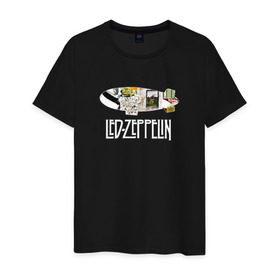 Мужская футболка хлопок с принтом Led Zeppelin в Новосибирске, 100% хлопок | прямой крой, круглый вырез горловины, длина до линии бедер, слегка спущенное плечо. | led zeppelin