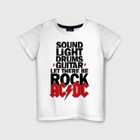 Детская футболка хлопок с принтом AC/DC в Новосибирске, 100% хлопок | круглый вырез горловины, полуприлегающий силуэт, длина до линии бедер | acdc | metal | trash | метал | металл | рок группы | эйсидиси