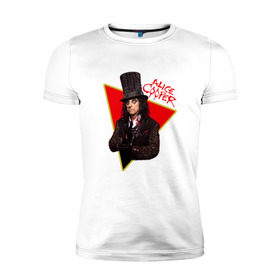 Мужская футболка премиум с принтом Alice Cooper в Новосибирске, 92% хлопок, 8% лайкра | приталенный силуэт, круглый вырез ворота, длина до линии бедра, короткий рукав | alice cooper | metal | rock | метал | рок | рок музыка | элис купер