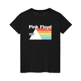 Женская футболка хлопок с принтом Pink Floyd в Новосибирске, 100% хлопок | прямой крой, круглый вырез горловины, длина до линии бедер, слегка спущенное плечо | pank | rok | пинк флойд)