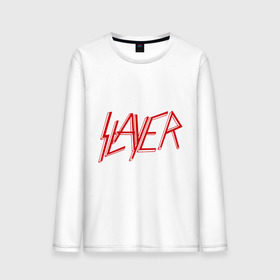 Мужской лонгслив хлопок с принтом Slayer logo в Новосибирске, 100% хлопок |  | alternative rock | pank | punk | rock | slayer | альтернативный рок | метал | панк | рок | слаер | тяжелая музыка | хард рок | хеви метал