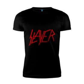 Мужская футболка премиум с принтом Slayer logo в Новосибирске, 92% хлопок, 8% лайкра | приталенный силуэт, круглый вырез ворота, длина до линии бедра, короткий рукав | alternative rock | pank | punk | rock | slayer | альтернативный рок | метал | панк | рок | слаер | тяжелая музыка | хард рок | хеви метал