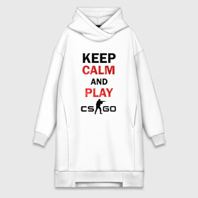 Платье-худи хлопок с принтом Keep Calm and play cs:go в Новосибирске,  |  | calm | cs go | keep | го