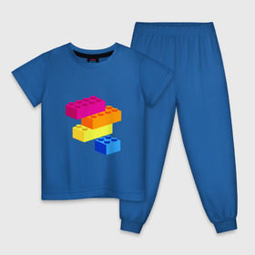 Детская пижама хлопок с принтом Lego в Новосибирске, 100% хлопок |  брюки и футболка прямого кроя, без карманов, на брюках мягкая резинка на поясе и по низу штанин
 | Тематика изображения на принте: кубики | лего