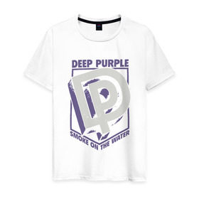 Мужская футболка хлопок с принтом Deep Purple в Новосибирске, 100% хлопок | прямой крой, круглый вырез горловины, длина до линии бедер, слегка спущенное плечо. | deep | deep purple | metal | purple | rock | trash metal | дип перпл | метал | металл | рок