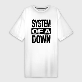 Платье-футболка хлопок с принтом System Of A Down в Новосибирске,  |  | hard rock | metal | rock | serj | system of a down | tankian | метал | рок | систем | танкян | хардрок