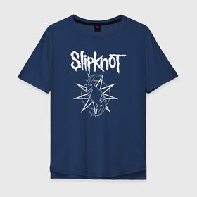 Мужская футболка хлопок Oversize с принтом Slipknot в Новосибирске, 100% хлопок | свободный крой, круглый ворот, “спинка” длиннее передней части | Тематика изображения на принте: metal | punk | slipknot | метал | панк рок | слипнот