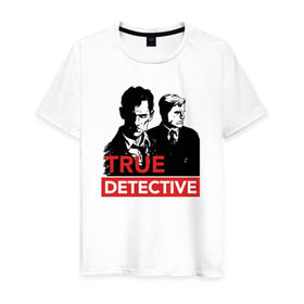 Мужская футболка хлопок с принтом Настоящий детектив в Новосибирске, 100% хлопок | прямой крой, круглый вырез горловины, длина до линии бедер, слегка спущенное плечо. | true detective | сериал