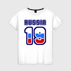 Женская футболка хлопок с принтом Russia - 19 (Республика Хакаси в Новосибирске, 100% хлопок | прямой крой, круглый вырез горловины, длина до линии бедер, слегка спущенное плечо | 
