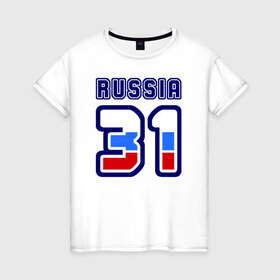 Женская футболка хлопок с принтом Russia - 31 (Белгородская обла в Новосибирске, 100% хлопок | прямой крой, круглый вырез горловины, длина до линии бедер, слегка спущенное плечо | 31 | russia | russia   31 | белгородская область