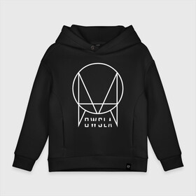 Детское худи Oversize хлопок с принтом OWSLA в Новосибирске, френч-терри — 70% хлопок, 30% полиэстер. Мягкий теплый начес внутри —100% хлопок | боковые карманы, эластичные манжеты и нижняя кромка, капюшон на магнитной кнопке | Тематика изображения на принте: dj | owsla | skrillex