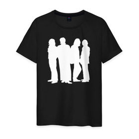 Мужская футболка хлопок с принтом The Beatles в Новосибирске, 100% хлопок | прямой крой, круглый вырез горловины, длина до линии бедер, слегка спущенное плечо. | the beatles битлз джон леннон пол маккарти би