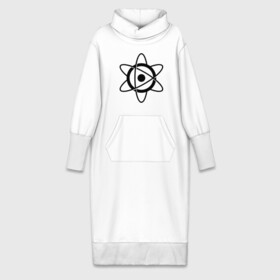 Платье удлиненное хлопок с принтом Символ атома в Новосибирске,  |  | tomorrowland | атом | земля будущего | символ атома