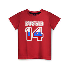 Детская футболка хлопок с принтом Russia - 14 (Саха (Якутия)) в Новосибирске, 100% хлопок | круглый вырез горловины, полуприлегающий силуэт, длина до линии бедер | 14 | russia | russia   14 | республика саха | якутия
