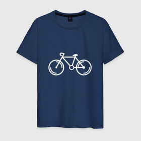 Мужская футболка хлопок с принтом Велосипедист в Новосибирске, 100% хлопок | прямой крой, круглый вырез горловины, длина до линии бедер, слегка спущенное плечо. | велосипед | лето