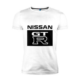 Мужская футболка премиум с принтом Nissan gtr в Новосибирске, 92% хлопок, 8% лайкра | приталенный силуэт, круглый вырез ворота, длина до линии бедра, короткий рукав | Тематика изображения на принте: gtr | nissan | авто | гтр | нисан