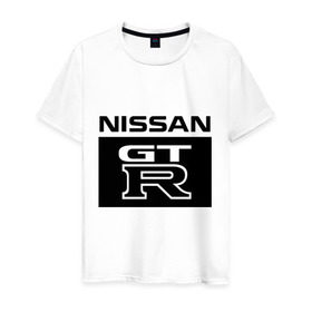 Мужская футболка хлопок с принтом Nissan gtr в Новосибирске, 100% хлопок | прямой крой, круглый вырез горловины, длина до линии бедер, слегка спущенное плечо. | Тематика изображения на принте: gtr | nissan | авто | гтр | нисан