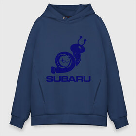 Мужское худи Oversize хлопок с принтом Subaru в Новосибирске, френч-терри — 70% хлопок, 30% полиэстер. Мягкий теплый начес внутри —100% хлопок | боковые карманы, эластичные манжеты и нижняя кромка, капюшон на магнитной кнопке | Тематика изображения на принте: subaru | авто | субарик | субару | турбина | улитка