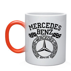 Кружка хамелеон с принтом Mercedes Benz в Новосибирске, керамика | меняет цвет при нагревании, емкость 330 мл | Тематика изображения на принте: benz | merсedes | авто | бенз | мерседес
