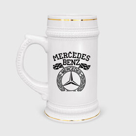 Кружка пивная с принтом Mercedes Benz в Новосибирске,  керамика (Материал выдерживает высокую температуру, стоит избегать резкого перепада температур) |  объем 630 мл | Тематика изображения на принте: benz | merсedes | авто | бенз | мерседес
