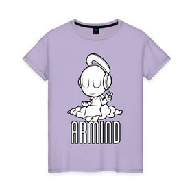 Женская футболка хлопок с принтом Armind в Новосибирске, 100% хлопок | прямой крой, круглый вырез горловины, длина до линии бедер, слегка спущенное плечо | armin van buuren | armind | asot | trance