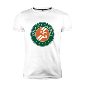 Мужская футболка премиум с принтом Roland Garros в Новосибирске, 92% хлопок, 8% лайкра | приталенный силуэт, круглый вырез ворота, длина до линии бедра, короткий рукав | paristennis | roland garros