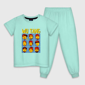 Детская пижама хлопок с принтом Wu tang clan в Новосибирске, 100% хлопок |  брюки и футболка прямого кроя, без карманов, на брюках мягкая резинка на поясе и по низу штанин
 | clan | hip hop | rza | wu tang | wutang | ву танг | вутанг | рэп