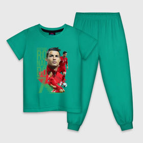 Детская пижама хлопок с принтом Ronaldo в Новосибирске, 100% хлопок |  брюки и футболка прямого кроя, без карманов, на брюках мягкая резинка на поясе и по низу штанин
 | роналдо