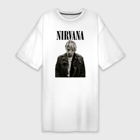 Платье-футболка хлопок с принтом nirvana t shirt в Новосибирске,  |  | Тематика изображения на принте: kurt cobain | nirvana | гранж | курт кобейн | нирвана