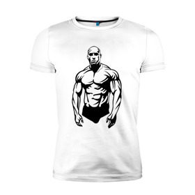 Мужская футболка премиум с принтом Bodybuilding в Новосибирске, 92% хлопок, 8% лайкра | приталенный силуэт, круглый вырез ворота, длина до линии бедра, короткий рукав | 