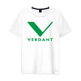 Мужская футболка хлопок с принтом VERDANT в Новосибирске, 100% хлопок | прямой крой, круглый вырез горловины, длина до линии бедер, слегка спущенное плечо. | green arrow | vetda | зеленая стрела | оливер