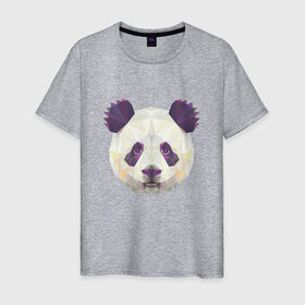 Мужская футболка хлопок с принтом Панда, Голова панды в Новосибирске, 100% хлопок | прямой крой, круглый вырез горловины, длина до линии бедер, слегка спущенное плечо. | панда