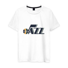 Мужская футболка хлопок с принтом NBA Utah Jazz в Новосибирске, 100% хлопок | прямой крой, круглый вырез горловины, длина до линии бедер, слегка спущенное плечо. | jazz | nba | utah | баскетбол | джазз | нба | юта