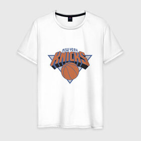 Мужская футболка хлопок с принтом NBA NEW YORK Knicks в Новосибирске, 100% хлопок | прямой крой, круглый вырез горловины, длина до линии бедер, слегка спущенное плечо. | knicks | nba | nba new york knicks 2015 basketballбаскетбол | new york
