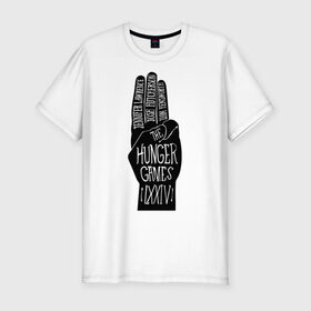 Мужская футболка премиум с принтом The hunger games в Новосибирске, 92% хлопок, 8% лайкра | приталенный силуэт, круглый вырез ворота, длина до линии бедра, короткий рукав | hunger games | голодные игры | и вспыхнет пламя | кино