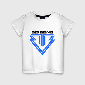 Детская футболка хлопок с принтом Big bang logo в Новосибирске, 100% хлопок | круглый вырез горловины, полуприлегающий силуэт, длина до линии бедер | big bang | g dragon | k pop | биг бенг | кей поп | корея