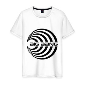 Мужская футболка хлопок с принтом Big bang в Новосибирске, 100% хлопок | прямой крой, круглый вырез горловины, длина до линии бедер, слегка спущенное плечо. | big bang | g dragon | k pop | биг бенг | кей поп | корея