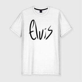 Мужская футболка премиум с принтом Elvis Aaron Presley в Новосибирске, 92% хлопок, 8% лайкра | приталенный силуэт, круглый вырез ворота, длина до линии бедра, короткий рукав | Тематика изображения на принте: elvis aaron presley элвис пресли
