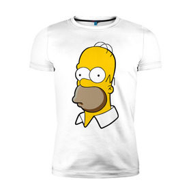 Мужская футболка премиум с принтом Homer в Новосибирске, 92% хлопок, 8% лайкра | приталенный силуэт, круглый вырез ворота, длина до линии бедра, короткий рукав | homer simpson симпсоны барт гомер