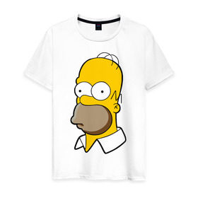 Мужская футболка хлопок с принтом Homer в Новосибирске, 100% хлопок | прямой крой, круглый вырез горловины, длина до линии бедер, слегка спущенное плечо. | Тематика изображения на принте: homer simpson симпсоны барт гомер