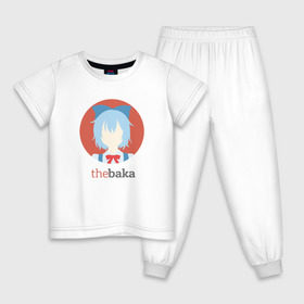 Детская пижама хлопок с принтом The Baka в Новосибирске, 100% хлопок |  брюки и футболка прямого кроя, без карманов, на брюках мягкая резинка на поясе и по низу штанин
 | baka | cirno | бака | на макете изображена сырно | персонаж игры touhouсырно