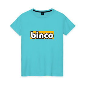 Женская футболка хлопок с принтом Binco в Новосибирске, 100% хлопок | прямой крой, круглый вырез горловины, длина до линии бедер, слегка спущенное плечо | binco | gta | gta 5 | gta v | san andreas | гта | игры