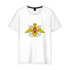 Мужская футболка хлопок с принтом Военно-морской Флот в Новосибирске, 100% хлопок | прямой крой, круглый вырез горловины, длина до линии бедер, слегка спущенное плечо. | Тематика изображения на принте: армия | военно морской флот | военный | войска | вооруженные | силы | служба | эмблема